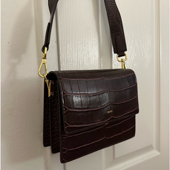 JW PEI | Mini Flap Crossbody in Brown Croc - Picture 10 of 10